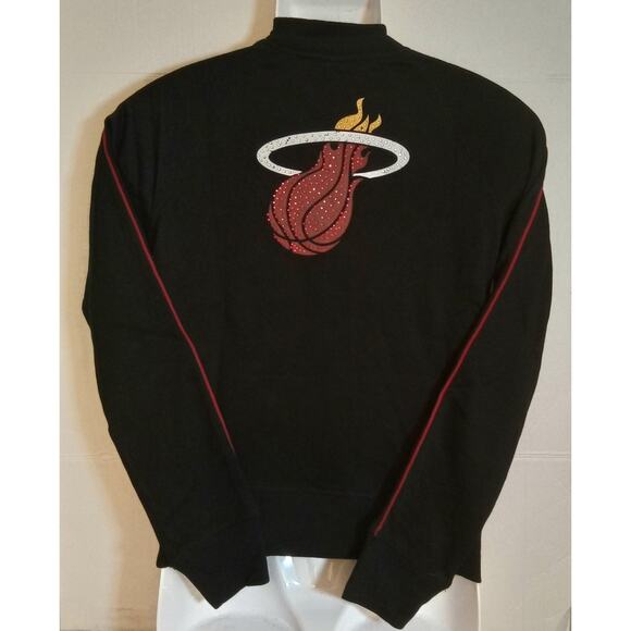 Miami Heat NBA 4Her Full Zip Black Sweater Jacket Medium - Picture 4 of 6